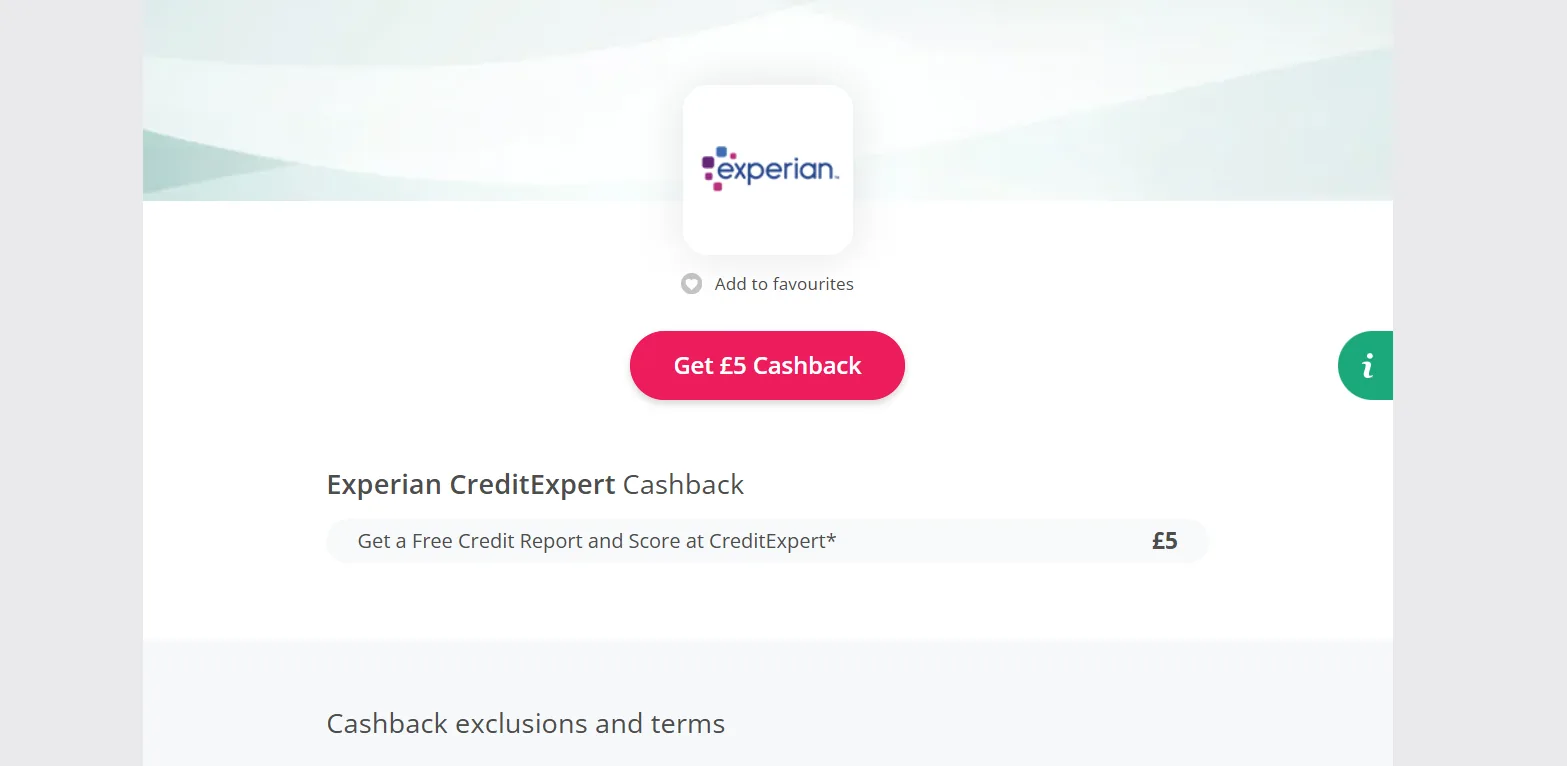 £5 cashback on CreditExpert, payable only after the first £14.99 charge